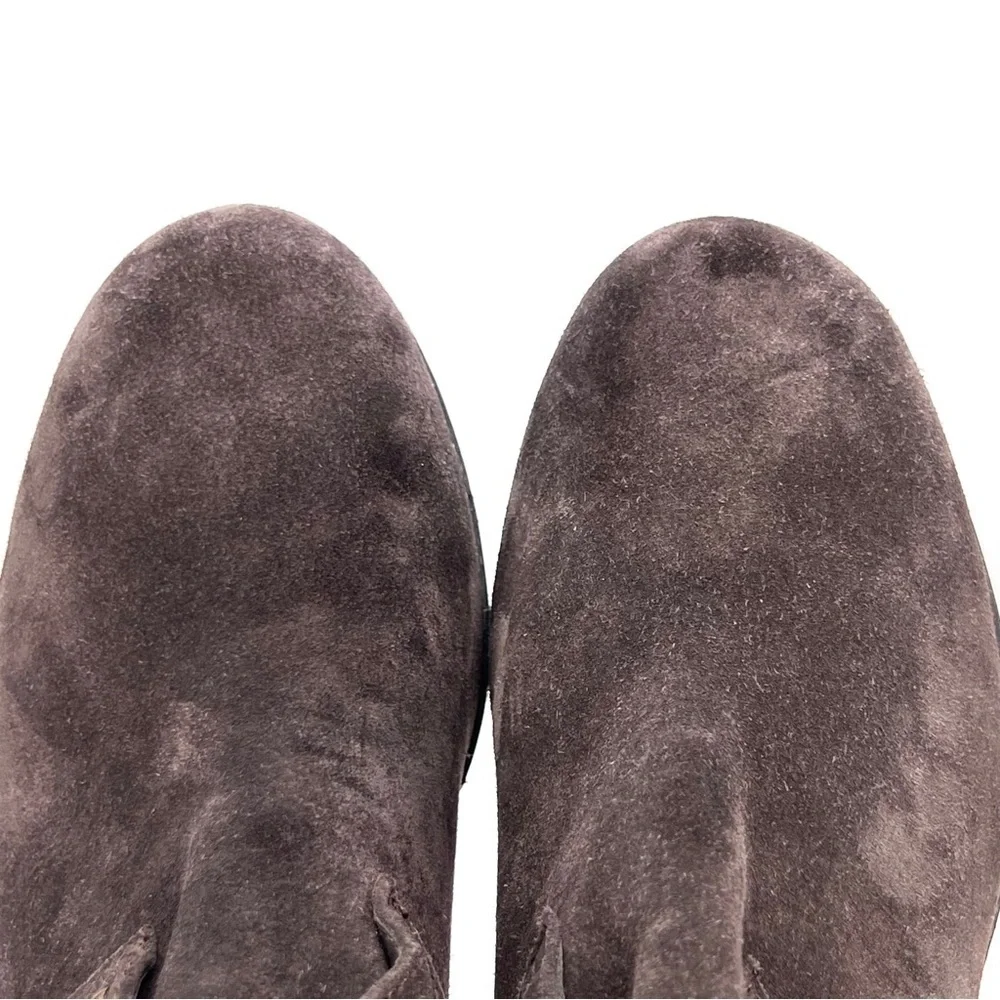 Via Spiga Mirren Ankle Boots Olive Brown Suede Wedge Heel Laced Women’s Size 8.5